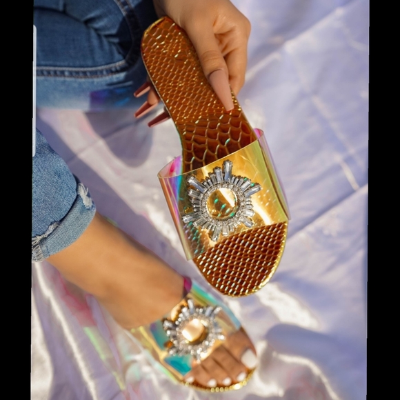 💋Just In💗 Zoe RHINESTONE FLAT SANDAL - Picture 2 of 6